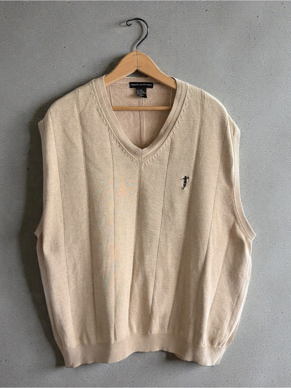 Fairway‎ Outfitters V-Neck Sweater Vest Beige XXL